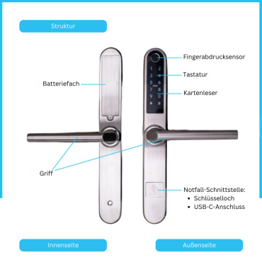 Monaco Smart-Türgriff silber