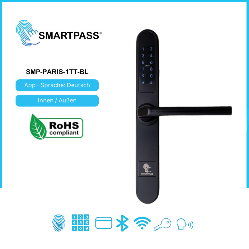 Paris Smart-Türgriff Schwarz